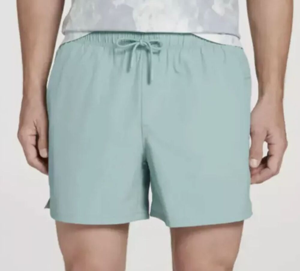 Men's VRST 5" Inseam Woven Nylon Dusty Teal Heather Running Shorts Size 2XL NEW
